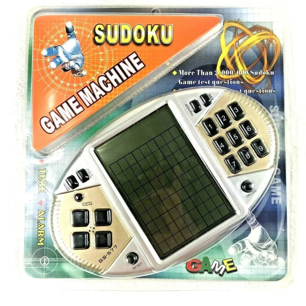 Sudoku Pocket Video Game Handheld Electronic Grid Boxes Digital Puzzle Tested